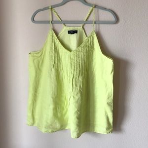 Willi Smith Neon Yellow Linen Tank Top XL